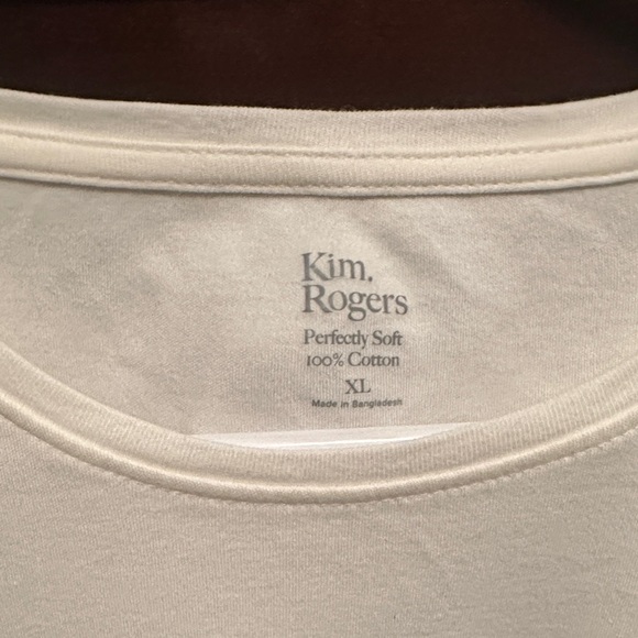 Kim Rogers Cream cotton Long Sleeve Shirt with Christmas Tree Holiday Design - Picture 2 of 3